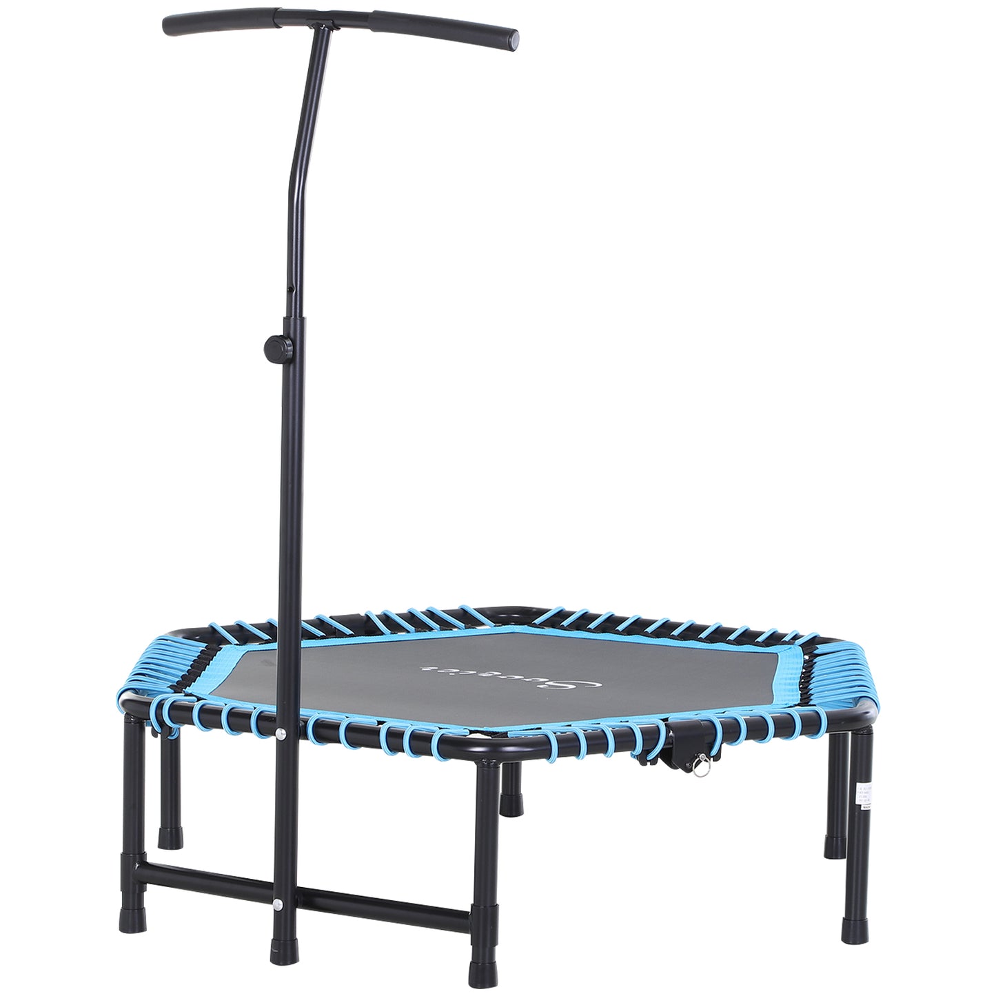 Exercise Trampoline, Portable & Foldable Fitness Trampoline Rebounder with 3-Level Adjustable T-Bar, Great for Adults Kids Working Out, Blue