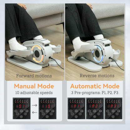 Under Desk Elliptical Machine, Ellipse Leg Exerciser for Adults and Seniors with LCD Monitor, Remote Control, and 10 Speeds
