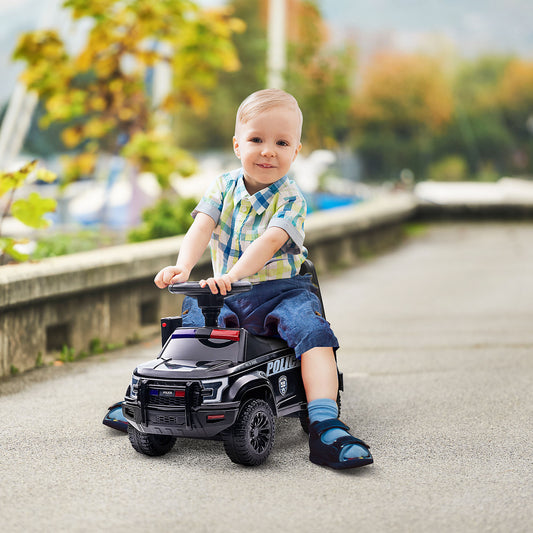 Kids Push Ride On Car With Working PA System And Horn, Police Truck Style  Foot-to-Floor Sliding Car For Boys And Girls With Under-Seat Storage.