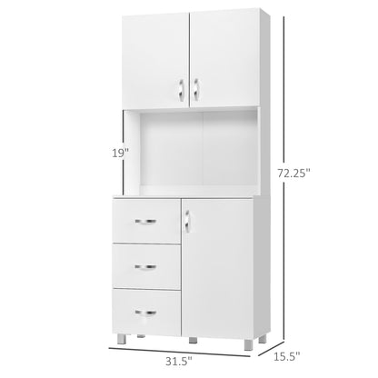 Freestanding Kitchen Buffet with Hutch Storage Organizer with 2 Door Cabinets