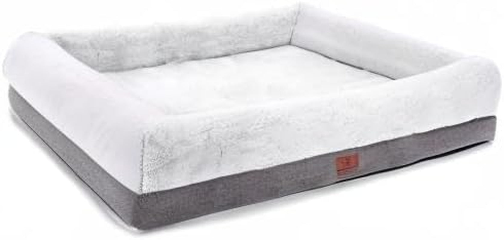 Luxurious Orthopedic Dog Bed for Extra Large Dogs - Bolster Sofa with Removable Washable Cover, Non-Skid Bottom & Egg Foam Comfort - 46x30 Inch, Gray