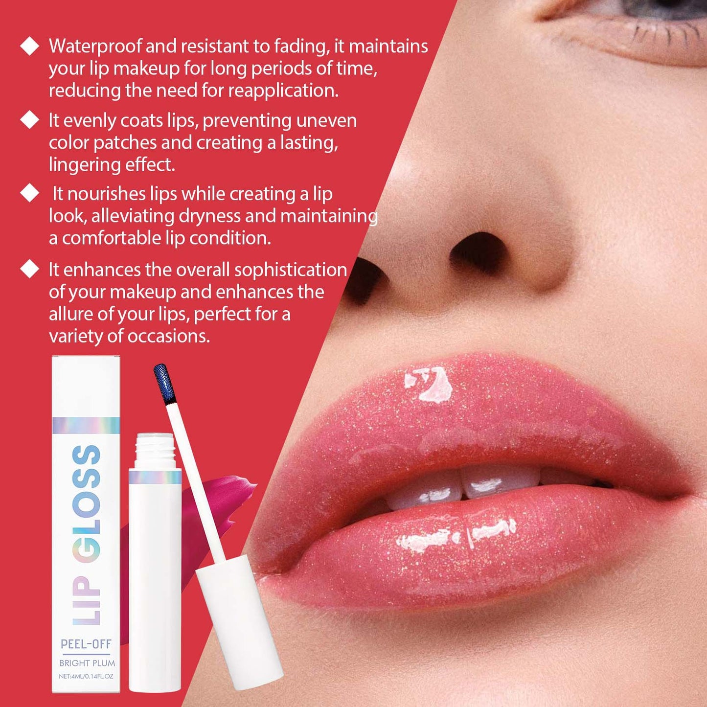 Moisturizing Glossy Portable Lip Makeup – Bright Plum Shine
