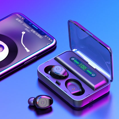 Multifunction Bluetooth Headset – Binaural Earbuds with Power Bank & Phone Stand