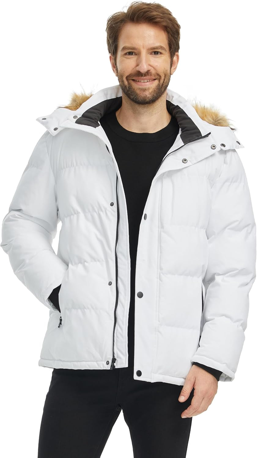 Men'S Hooded Winter Coat Waterproof Puffer Jacket Warmth Winter Jacket