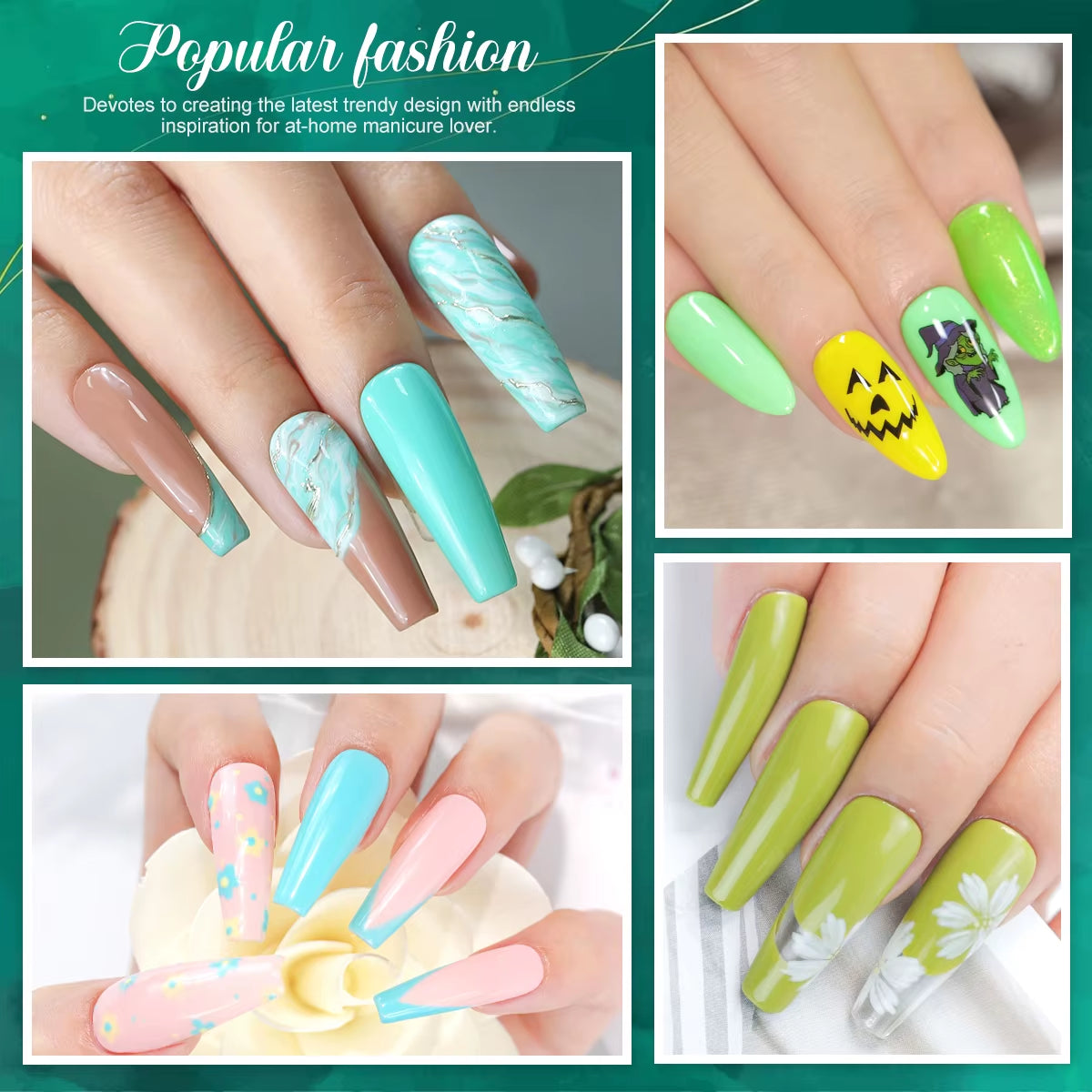 LIMEGIRL Nail Gel Polish Set, Manicure High Gloss Semi Permanent Soak-Off Enamels Kit, Colorful Nail Gel for Nail Art Salon