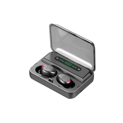 Multifunction Bluetooth Headset – Binaural Earbuds with Power Bank & Phone Stand