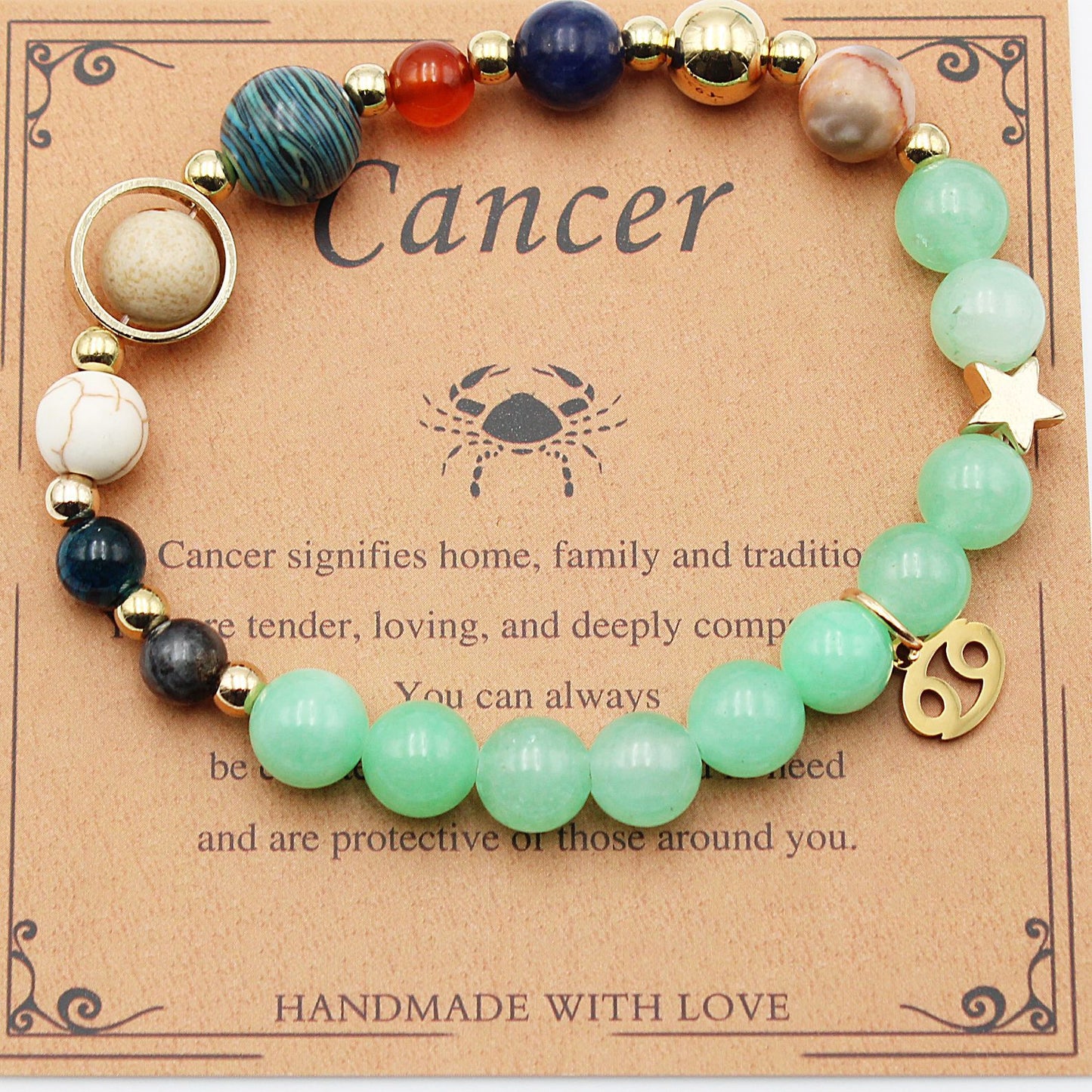 Eight Planets 12 Constellation Bracelet – Morgan Stone Beaded Zodiac Astrology Jewelry Gift