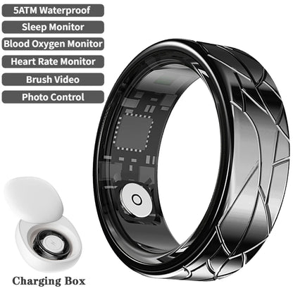 2025 Smart Health Ring - Heart Rate & Blood Oxygen Monitor, Multi-Sport Modes, IP68 & 5ATM Waterproof for Men & Women