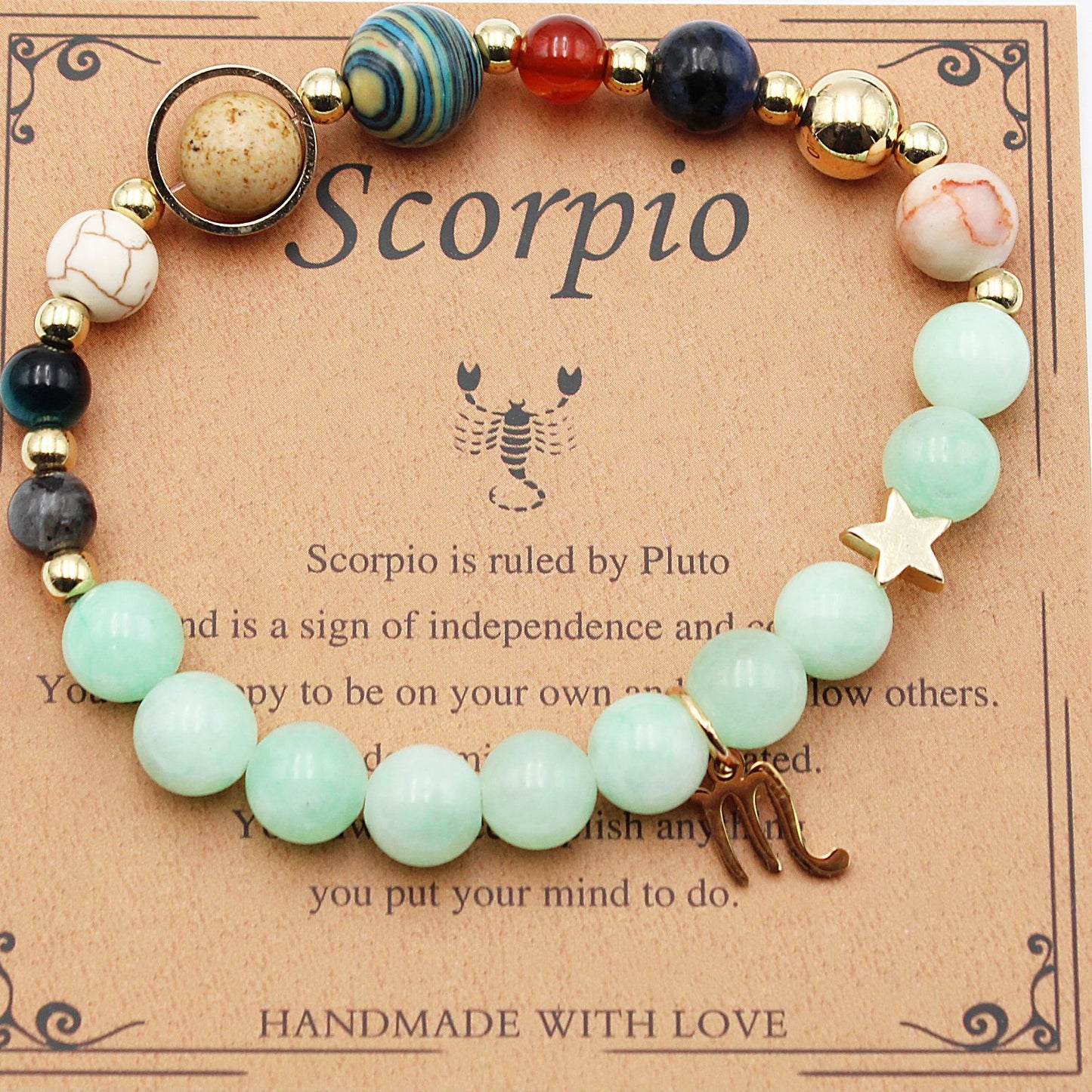 Eight Planets 12 Constellation Bracelet – Morgan Stone Beaded Zodiac Astrology Jewelry Gift