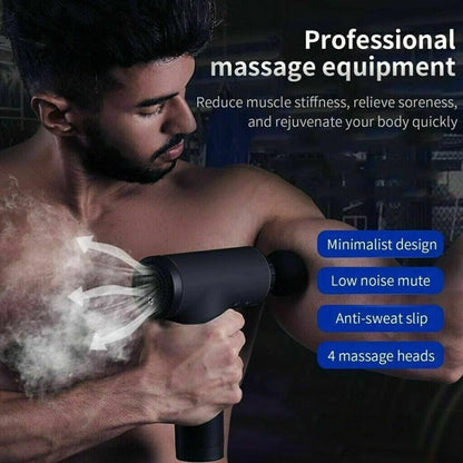 Powerful Massage Gun for Deep Tissue Relief with 4 Interchangeable Heads - Perfect for Muscle Recovery and Relaxation