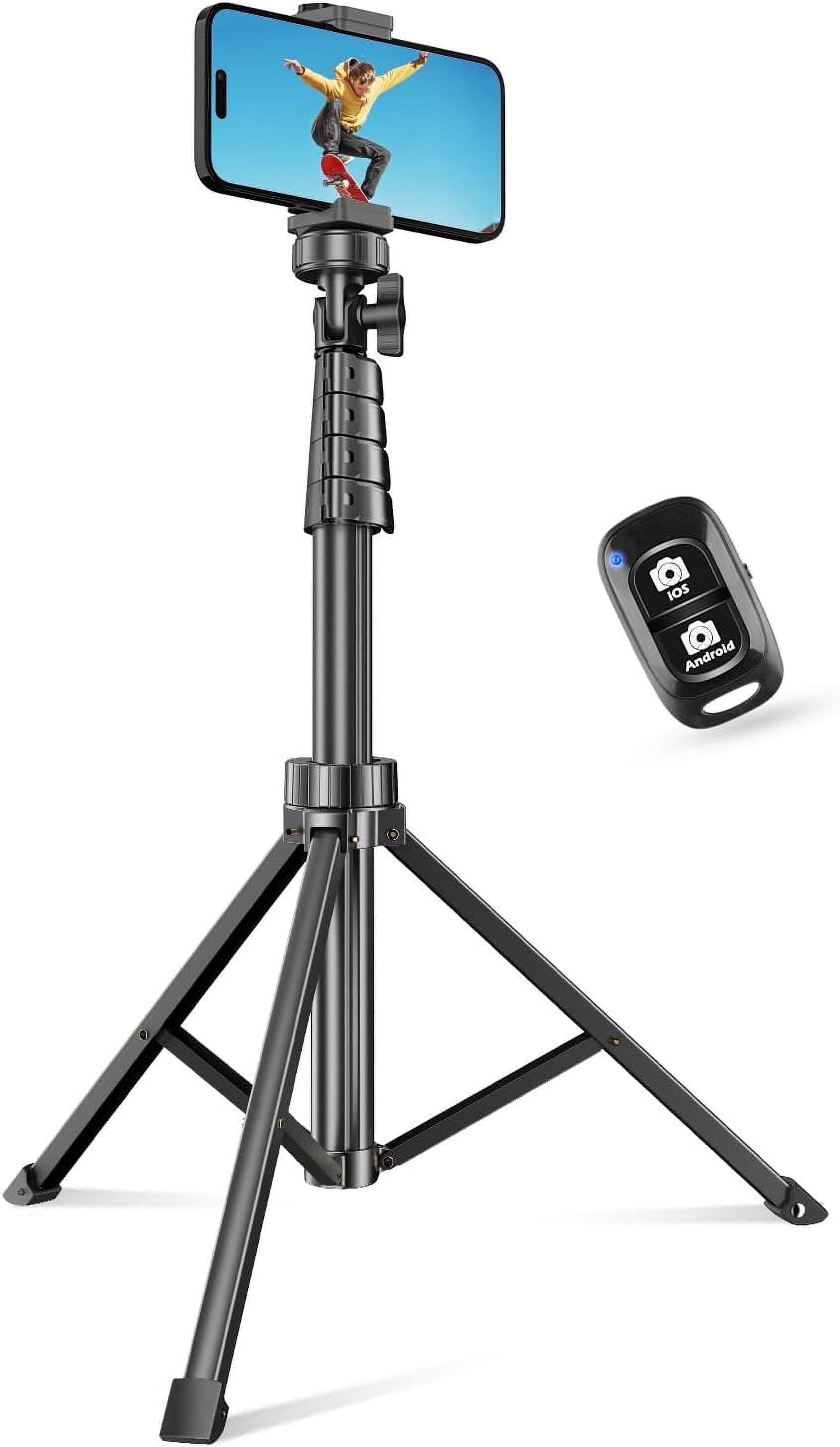 Innotech 62" Extendable Phone Tripod & Selfie Stick with Wireless Remote - Compatible with iPhone & Android Phones, Cameras