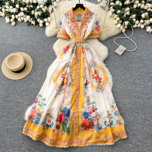 Collar Single-breasted Design Temperamental Minority Long Skirt