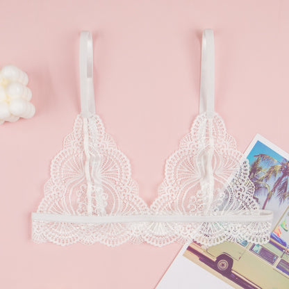 Elegant white lace lingerie designed to flatter curves and boost confidence.