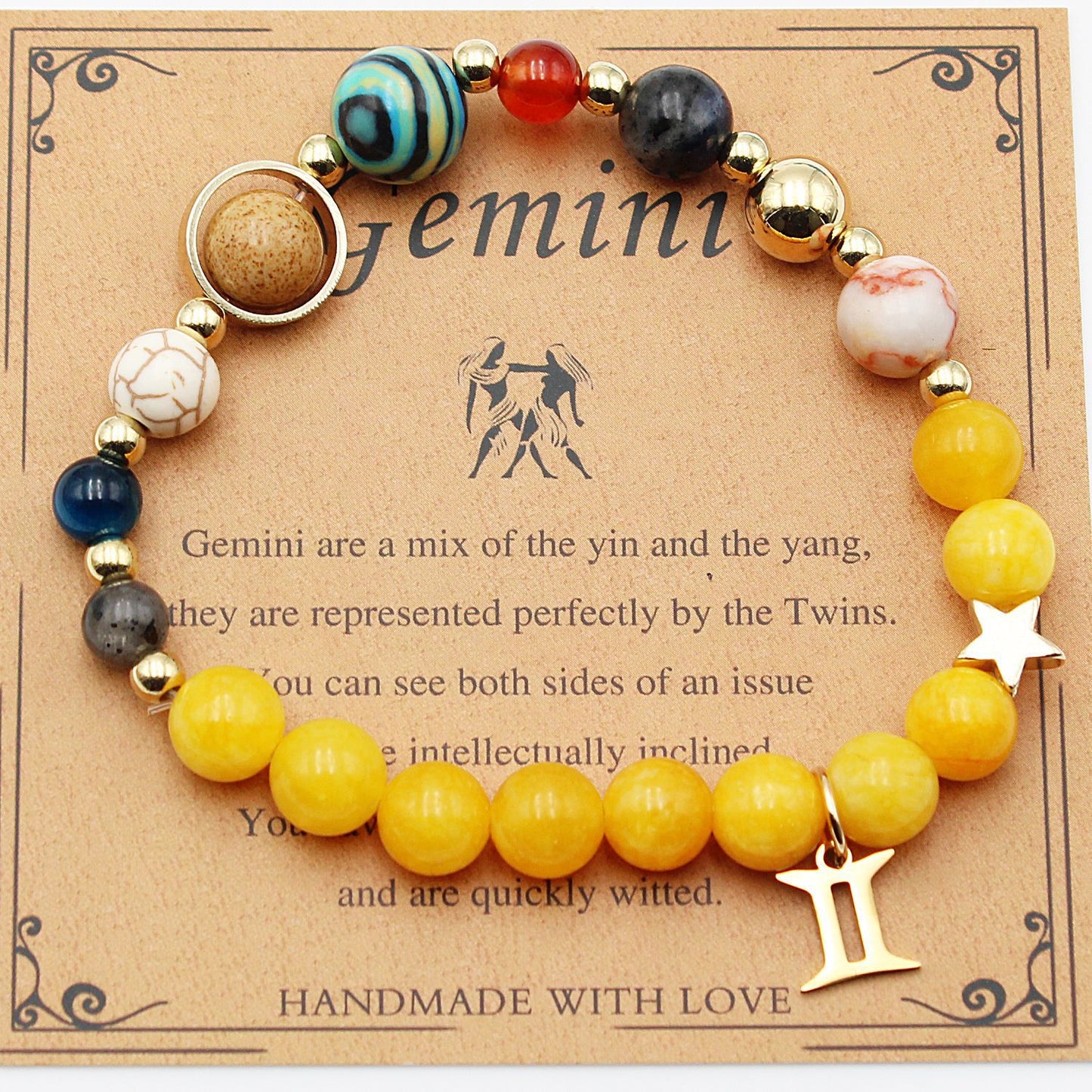 Eight Planets 12 Constellation Bracelet – Morgan Stone Beaded Zodiac Astrology Jewelry Gift