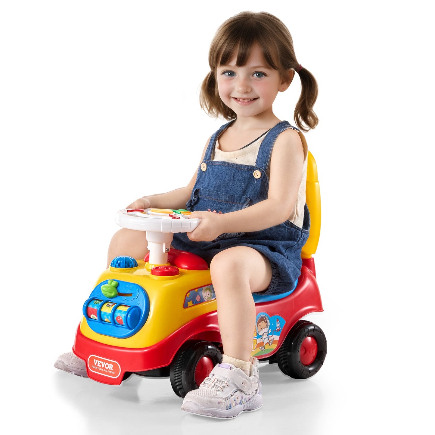 Push Car For Toddlers, Ages 1-4, Ride Racer, Sit To Stand Toddler Ride On Toy, Classic Kids Ride On Car With Music Steering Wheel, Horn & Seat Storage