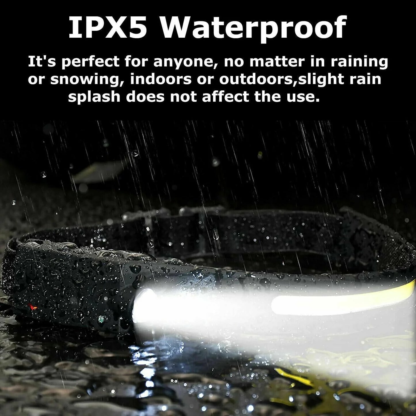 LED Headlamp USB Rechargeable Headlight Torch Work Light Bar Head Band Lamp