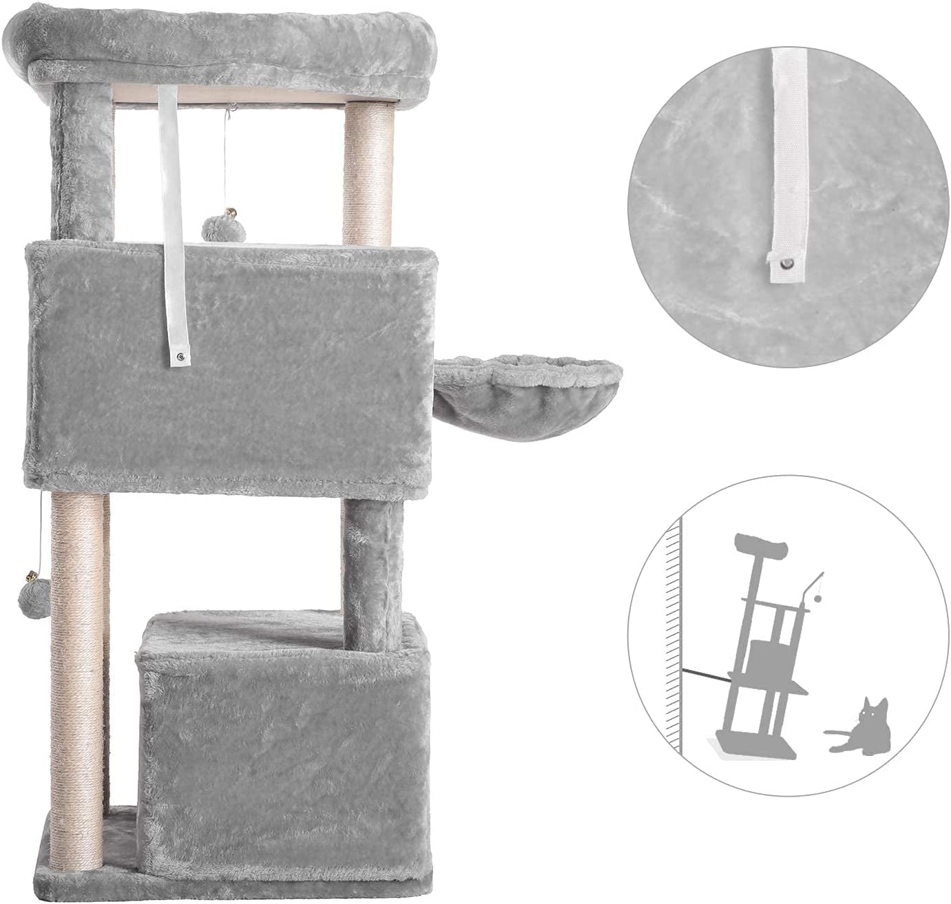 Ultimate Multi-Level Cat Tree Condo - Spacious Tower with Sisal Scratching Posts & Cozy Plush Perches for Large Cats