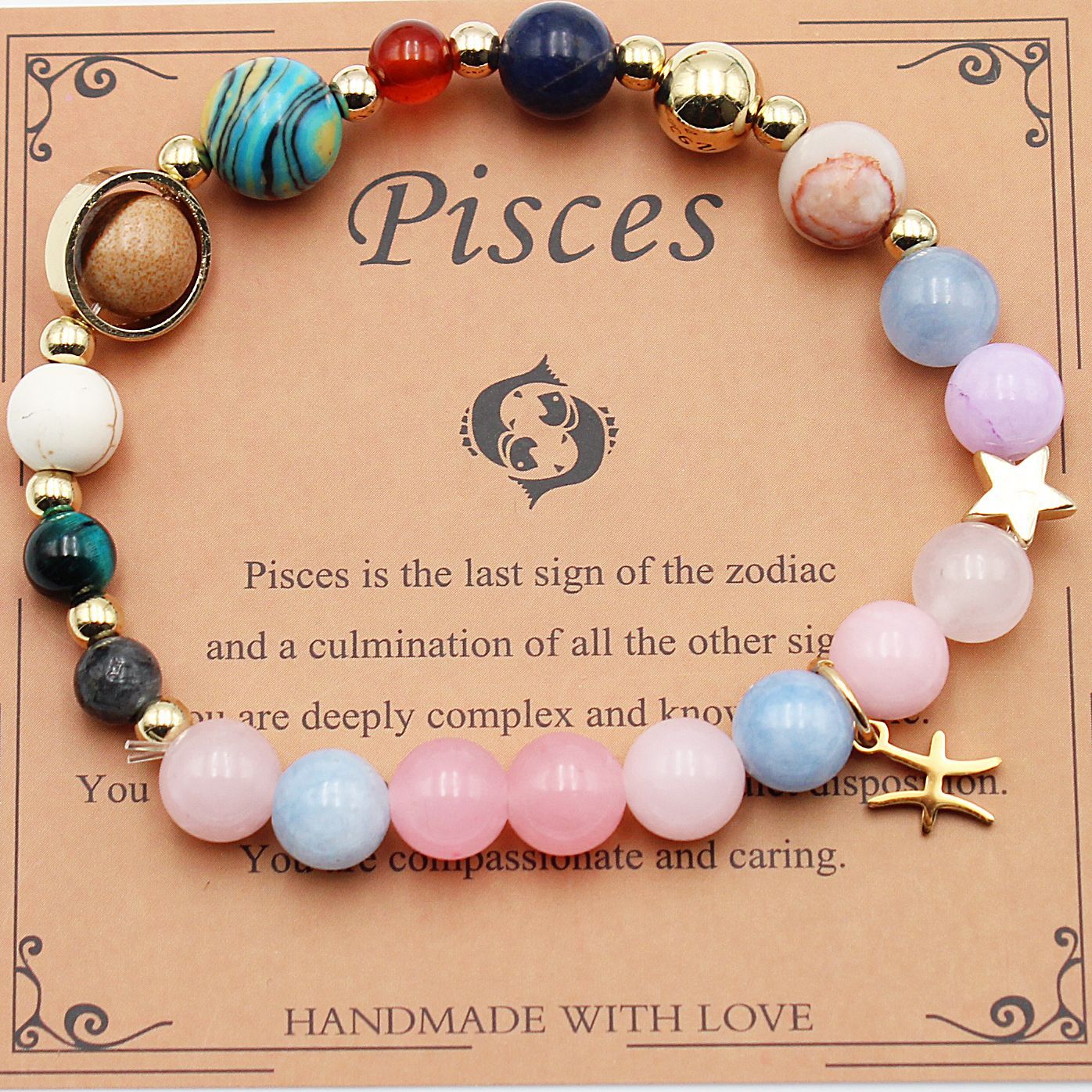 Eight Planets 12 Constellation Bracelet – Morgan Stone Beaded Zodiac Astrology Jewelry Gift