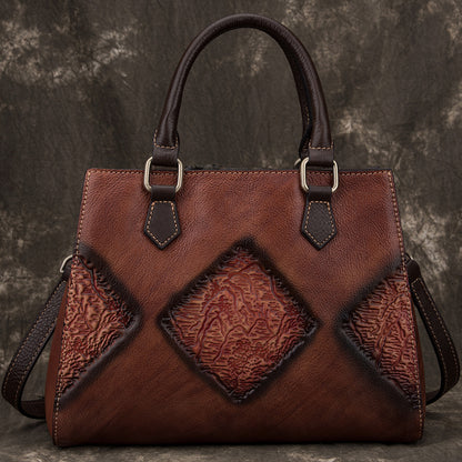 Top Layer Cowhide Retro Retro Handbag European And American Fashion Casual Handbag with premium genuine leather for durability and timeless appeal.