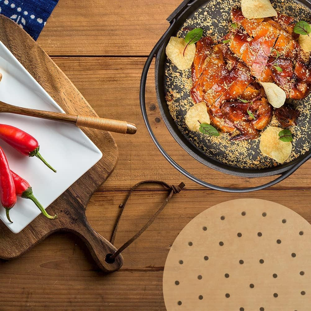 Ultimate 7-Inch Air Fryer Liners - 100 Pcs Perforated Parchment Paper for Philips, Cozyna, Secura, Nuwave Brio & More - Perfect for 3.4-3.7Qt Air Fryers!