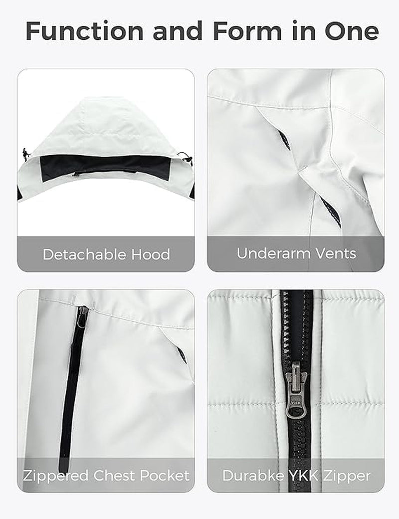 Ultimate Women's 3-in-1 Waterproof Ski Jacket - Windproof Winter Snow Coat for Snowboarding & Rain Protection