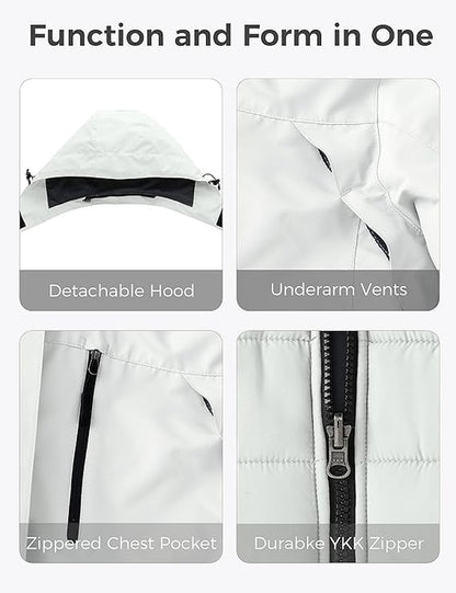 Ultimate Women's 3-in-1 Waterproof Ski Jacket - Windproof Winter Snow Coat for Snowboarding & Rain Protection