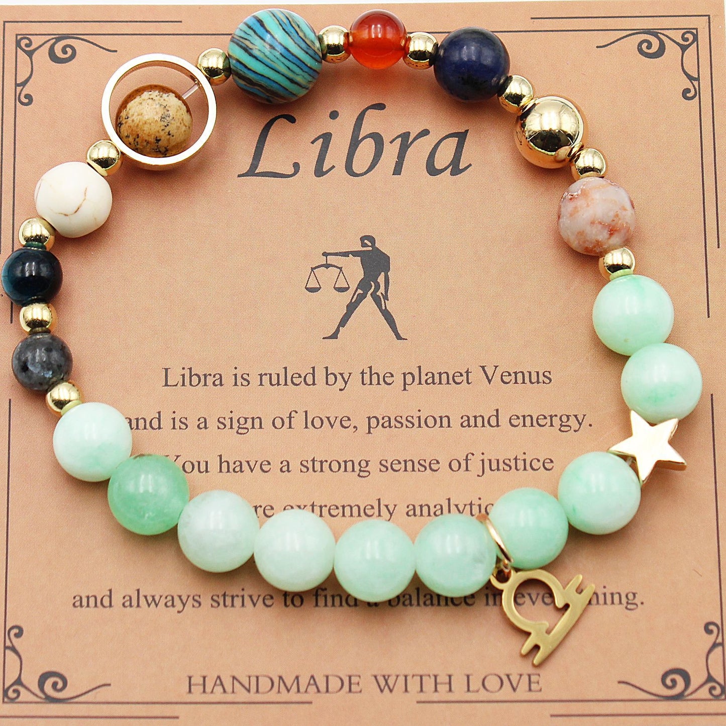 Eight Planets 12 Constellation Bracelet – Morgan Stone Beaded Zodiac Astrology Jewelry Gift