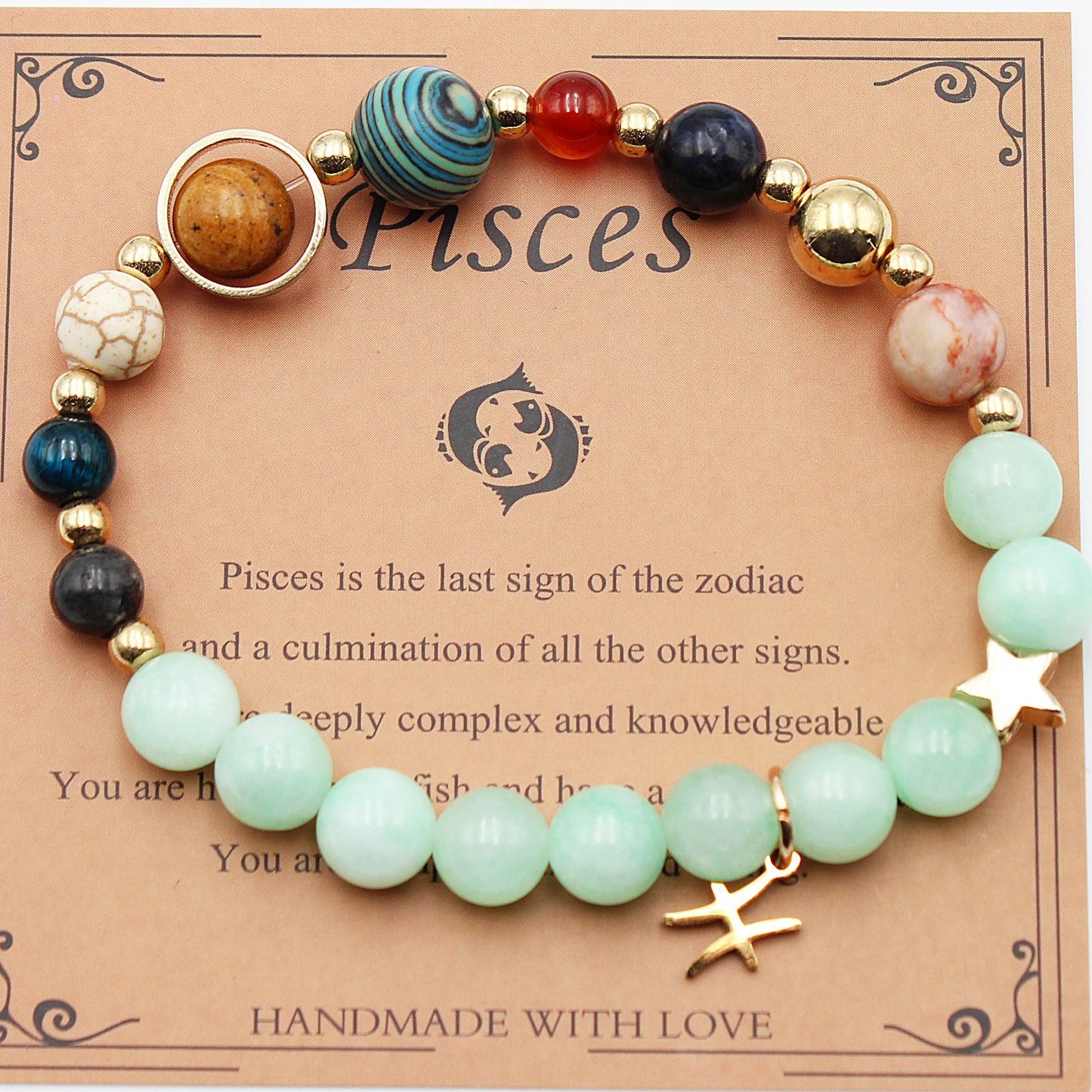 Eight Planets 12 Constellation Bracelet – Morgan Stone Beaded Zodiac Astrology Jewelry Gift