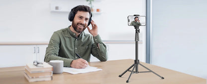 Innotech 62" Extendable Phone Tripod & Selfie Stick with Wireless Remote - Compatible with iPhone & Android Phones, Cameras