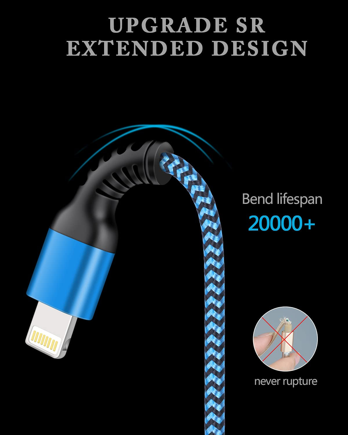 Experience Rapid Charging with Our 10FT Apple MFI Certified Lightning Cable - Durable Braided USB Wire for iPhone 14, 13, 12, 11 Pro Max and More - 2 Pack