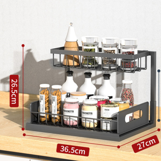 Storage In Sink Under sink cabinet shelf organizer for easy, space-saving kitchen and bathroom storage. Under Cabinet Shelf