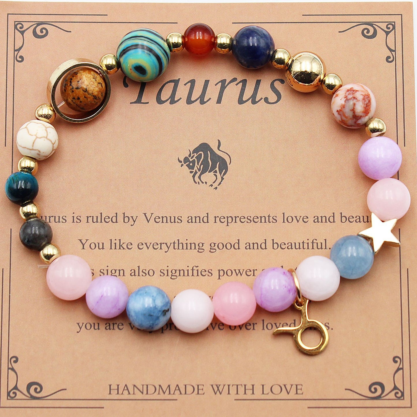 Eight Planets 12 Constellation Bracelet – Morgan Stone Beaded Zodiac Astrology Jewelry Gift