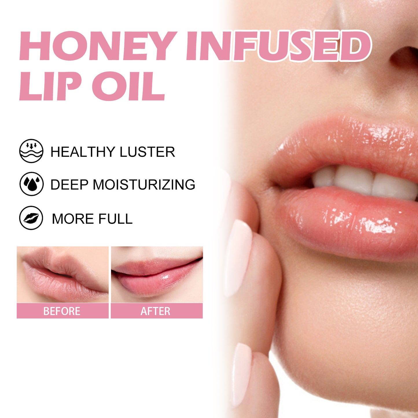 Honey-Infused Moisturizing Lip Oil – Plumping Gloss That Helps Fade the Look of Lip Lines