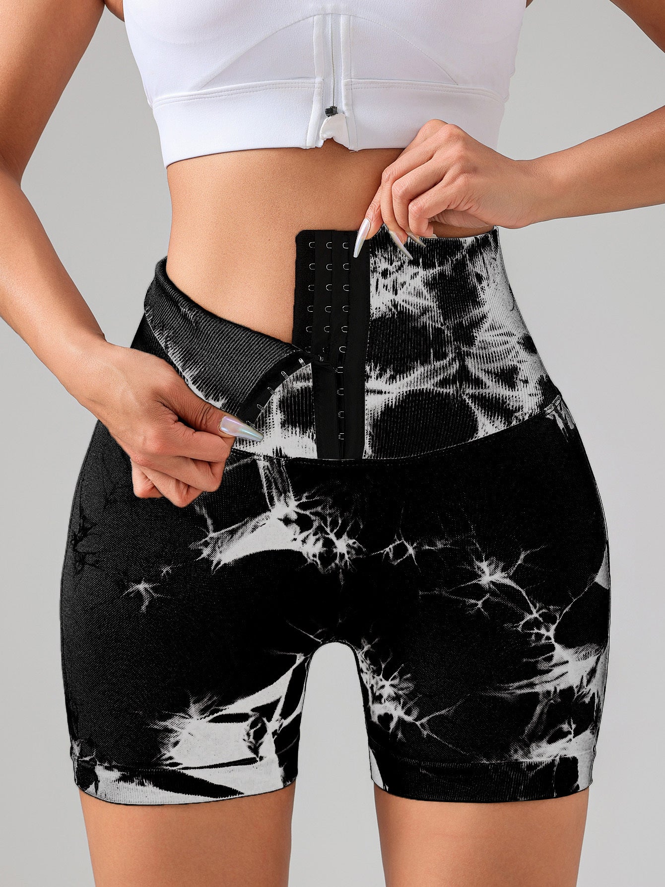 4 Pack Push Up Seamless Running Yoga Top For Women Sportswear Gym Fitness Sets 3-ROW HOOK Seamless Tie Dye Tummy Control Leggings