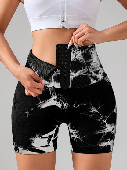 4 Pack Push Up Seamless Running Yoga Top For Women Sportswear Gym Fitness Sets 3-ROW HOOK Seamless Tie Dye Tummy Control Leggings