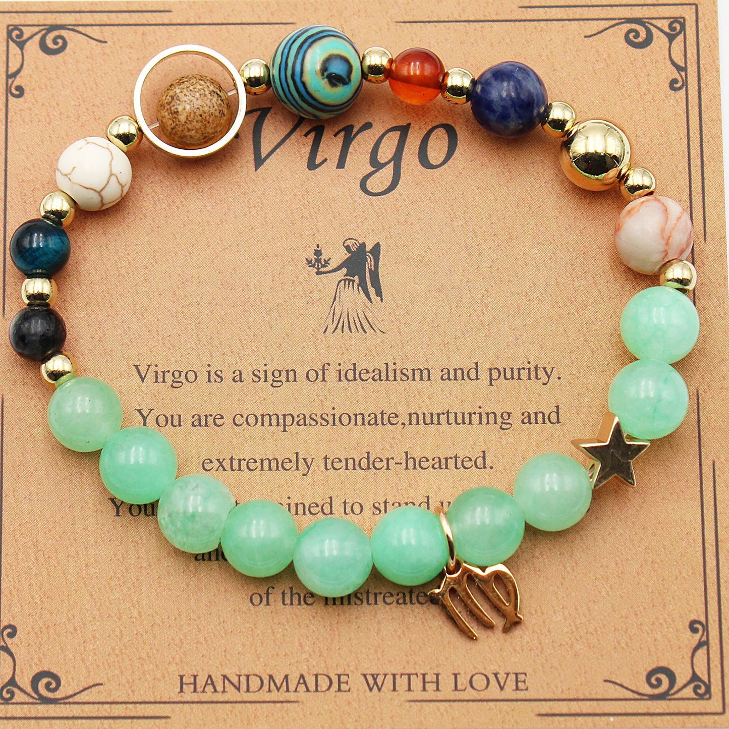 Eight Planets 12 Constellation Bracelet – Morgan Stone Beaded Zodiac Astrology Jewelry Gift