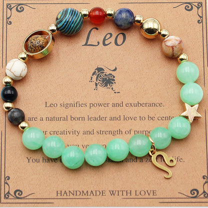 Eight Planets 12 Constellation Bracelet – Morgan Stone Beaded Zodiac Astrology Jewelry Gift