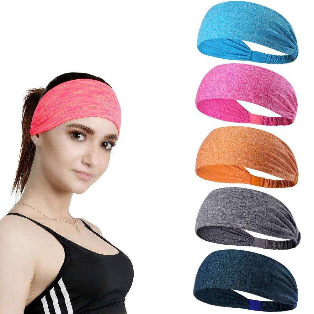 5-pack Yoga Sports fitness headbands that absorb sweat, stay secure, and keep you comfortable.