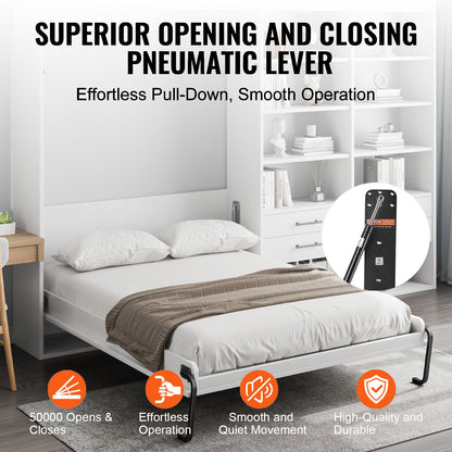 Full size vertical Murphy bed kit with deluxe DIY hardware for space-saving wall beds.