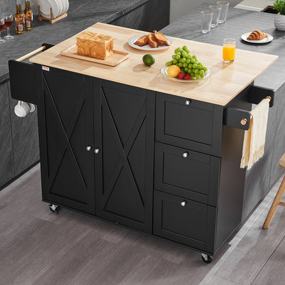 Rolling kitchen island cart with drawer and shelves—mobile storage for any kitchen.
