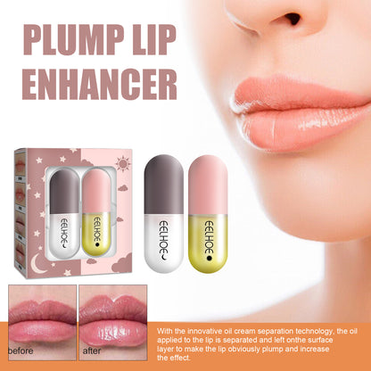 EELHOE Day And Night Lip Moisturizing Capsule, Hydrates Increases Lip Elasticity, Lip Plump Lip Liquid