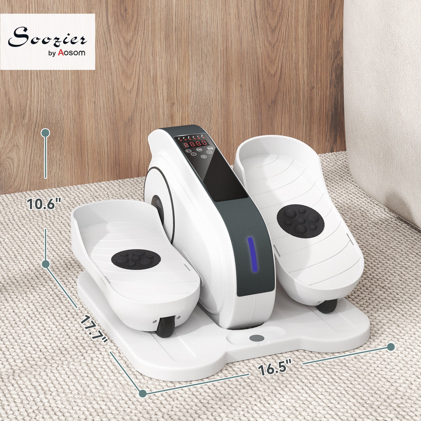 Under Desk Elliptical Machine, Ellipse Leg Exerciser for Adults and Seniors with LCD Monitor, Remote Control, and 10 Speeds