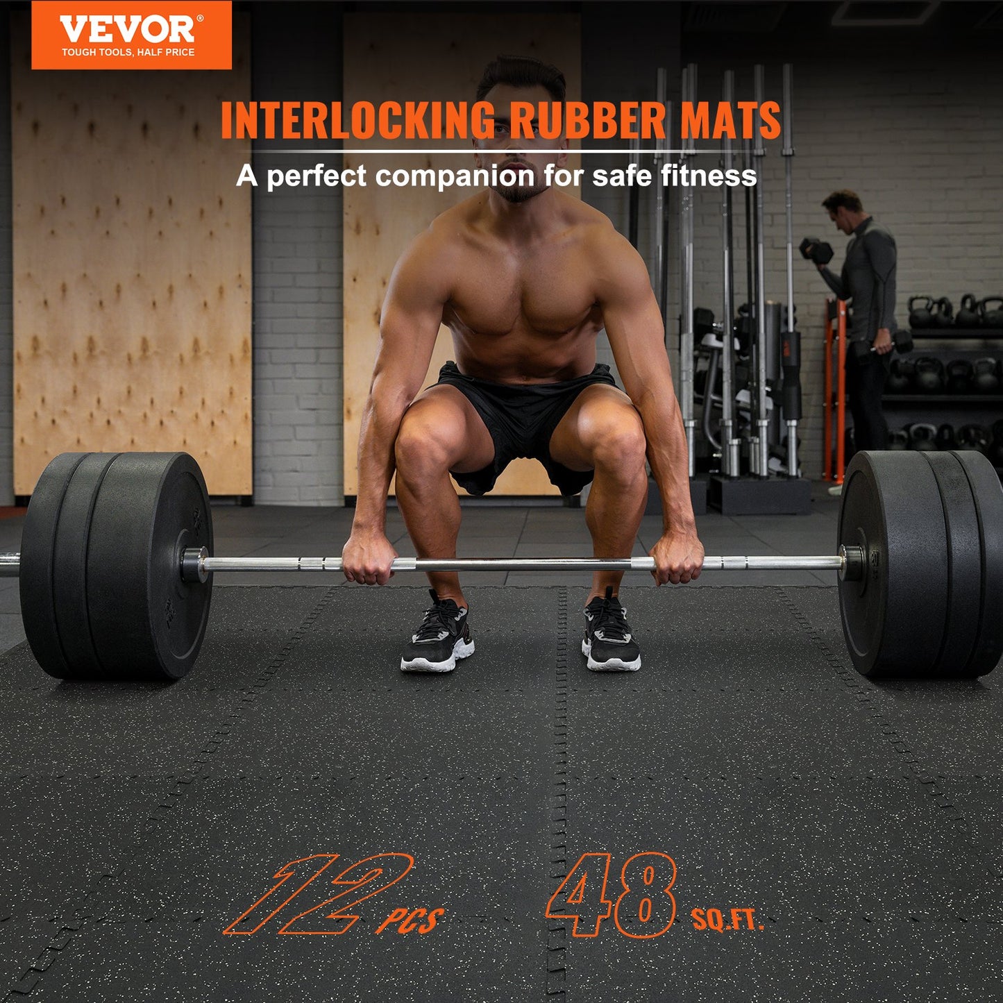 EVA Interlocking Foam Mats, 0.56 In Thickened 12 Puzzle Rubber Tiles, 24 X 24 Floor Mat Workout & Fitness, Heavy Duty For Home, Gym, Office-48 Sq Ft
