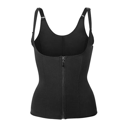 Zippered Waist Trainer Corset Waist Tummy Control Body Shaper Cincher Back Support With Adjustable Straps