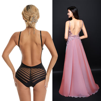 Tight Suspender Jumpsuits Backless U-shaped Bra Shapewear Adjustable Breast Support Tummy Corset Womens Clothing