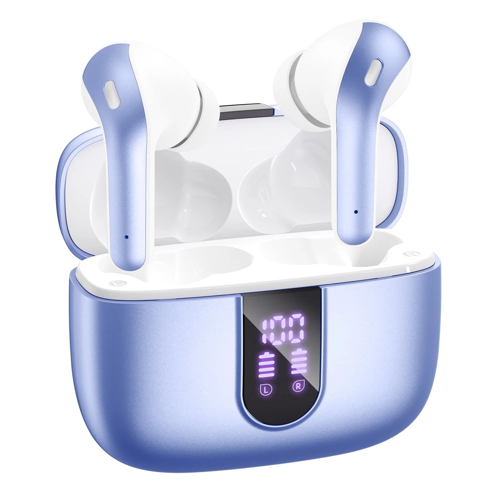 VEATOOL True Wireless Bluetooth Earbuds - 65H Playback, IPX7 Waterproof, Wireless Charging Case, In-Ear with Mic for TV, Smartphone, Computer & Laptop