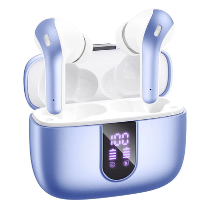 VEATOOL True Wireless Bluetooth Earbuds - 65H Playback, IPX7 Waterproof, Wireless Charging Case, In-Ear with Mic for TV, Smartphone, Computer & Laptop