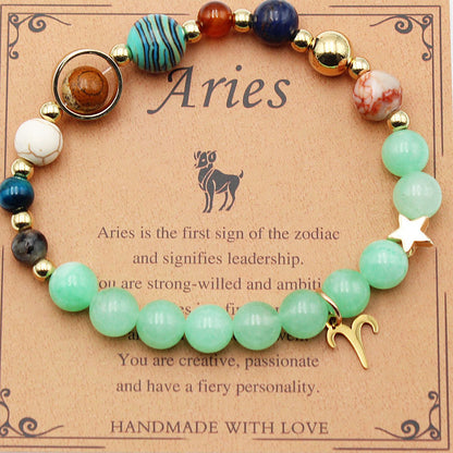 Eight Planets 12 Constellation Bracelet – Morgan Stone Beaded Zodiac Astrology Jewelry Gift