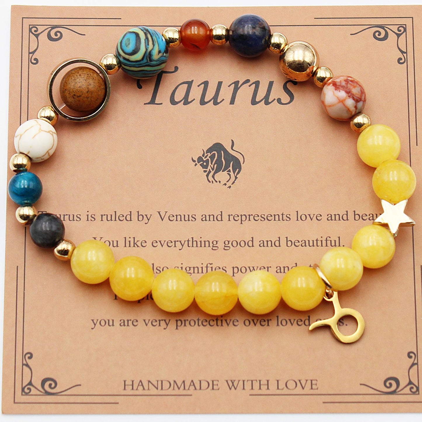 Eight Planets 12 Constellation Bracelet – Morgan Stone Beaded Zodiac Astrology Jewelry Gift