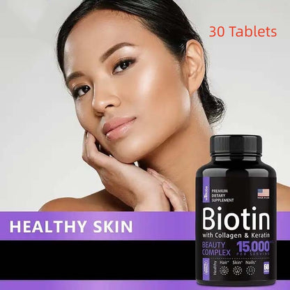 Biotin Hair Supplement Capsules for Hair Growth Strength & Shine